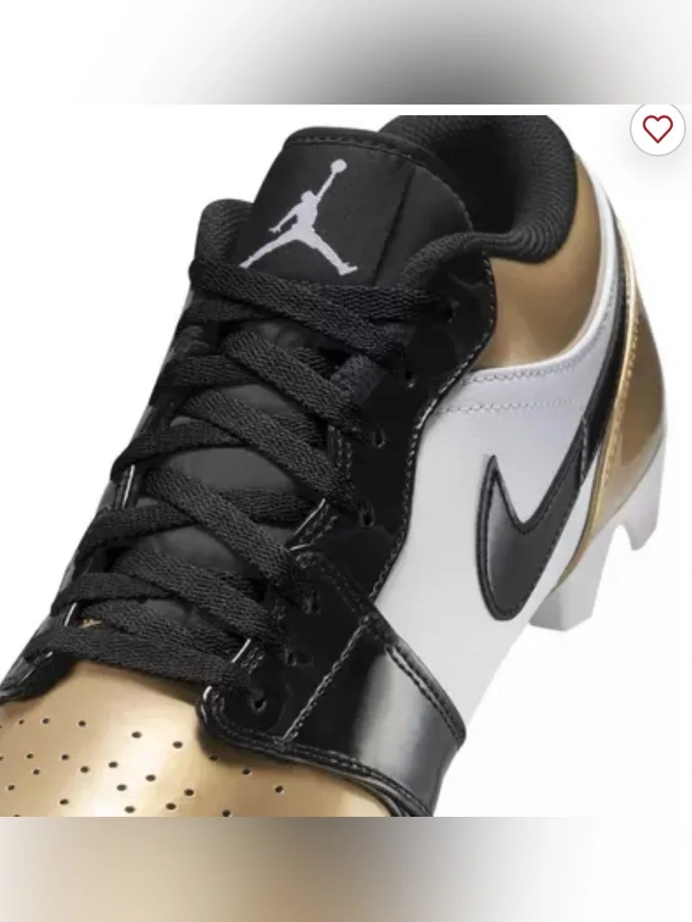 NWT Nike Jordan 1 Low TD Football Cleats, Metallic Gold/Black, Men’s Size 10.5